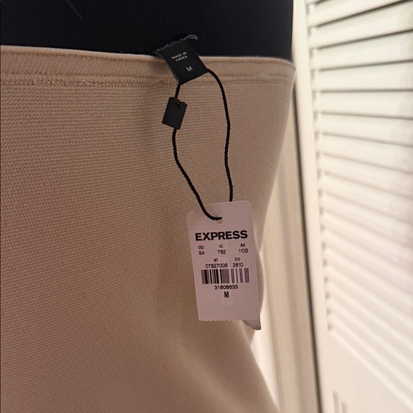 Express One-Shoulder Beige Dress - Picture 2 of 8